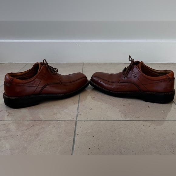 Ecco Helsinki Oxford Dress Shoes Men's Size 8-8.5 (42 EU) Brown Leather Lace up - Picture 2 of 11